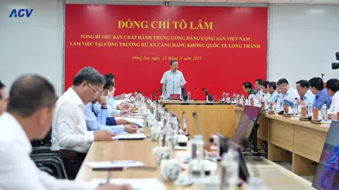 ✨✨ Tổng Bí thư Ban Chấp hành Trung ương Đảng Cộng sản Việt Nam Tô Lâm thăm công trường Dự án Cảng HKQT Long Thành.  #ACV #sanbaylongthanh #fyp #foryou #foryoupage 