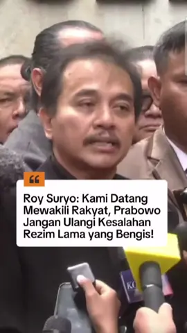 Sebelum memenuhi panggilan pemeriksaan di Polda Metro Jaya,pada Kamis (13/11/2025), Roy Suryo menyampaikan pesan tegas untuk Presiden Prabowo. Ia menegaskan dirinya bersama rekan-rekan hadir bukan untuk kepentingan pribadi, melainkan mewakili rakyat Indonesia yang mendambakan perubahan. Roy juga mengingatkan agar Prabowo tidak mengulangi kesalahan rezim sebelumnya yang dinilainya bengis dan sarat penyalahgunaan kekuasaan. #roysuryo #ijazahpalsu #ijazahjokowi #prabowo #fyp 