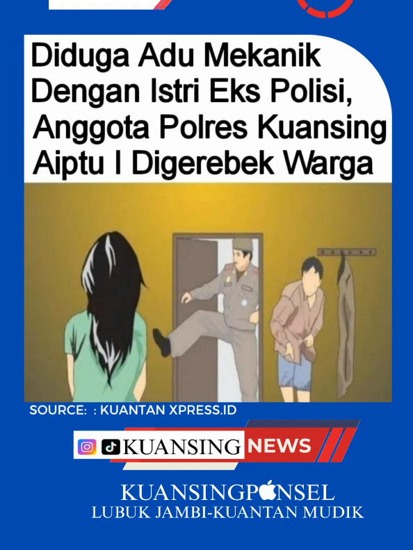 Seorang oknum anggota Polres Kuansing berinisial Aiptu I digerebek warga Desa Geringging Jaya, Kecamatan Sentajo Raya, Kabupaten Kuantan Singingi, Kamis (12/11/2025) dini hari. Ia diduga berselingkuh dengan T, istri dari RB, mantan anggota Polres Kuansing yang saat ini mendekam di penjara akibat kasus korupsi PNBP senilai Rp 12,5 miliar. Penggerebekan dilakukan warga setelah mencurigai hubungan gelap antara Aiptu I dan T yang kerap terlihat berdua. Saat kejadian, keduanya berada dalam satu kamar dan sempat mengunci diri, sebelum akhirnya keluar saat puluhan warga mengepung rumah. Menurut informasi dari warga setempat yang enggan disebutkan namanya, setelah keluar dari rumah, keduanya sempat hendak dibawa ke Polsek Benai. Namun, keputusan akhirnya adalah menyelesaikan persoalan tersebut secara kekeluargaan di rumah warga. Kapolsek Benai, IPDA Hainur Rasyid, mengonfirmasi bahwa pihaknya tidak menerima laporan resmi dari warga atau keluarga terkait kejadian tersebut. “Saya hanya mendapat informasi bahwa ada rencana membawa pasangan selingkuh ke Polsek. Namun sampai pagi ini tidak ada laporan,” ungkap IPDA Hainur. Sementara sumber warga lain menduga ada kesepakatan antara Aiptu I dengan warga dan Kades sehingga ia tidak jadi dibawa ke Polsek dan dilepas warga. Sementara itu Kades Geringging Jaya belum bisa dikonfirmasi terkait isu penggerebekan tersebut. Untuk diketahui Aiptu I saat ini bertugas di Sat Sabhara. Sebelumnya, ia bertugas di Satresnarkoba Polres Kuansing. SC : Kuantanxpress.id #beritakuansing #virall #news #kuansing #kuansingnews 