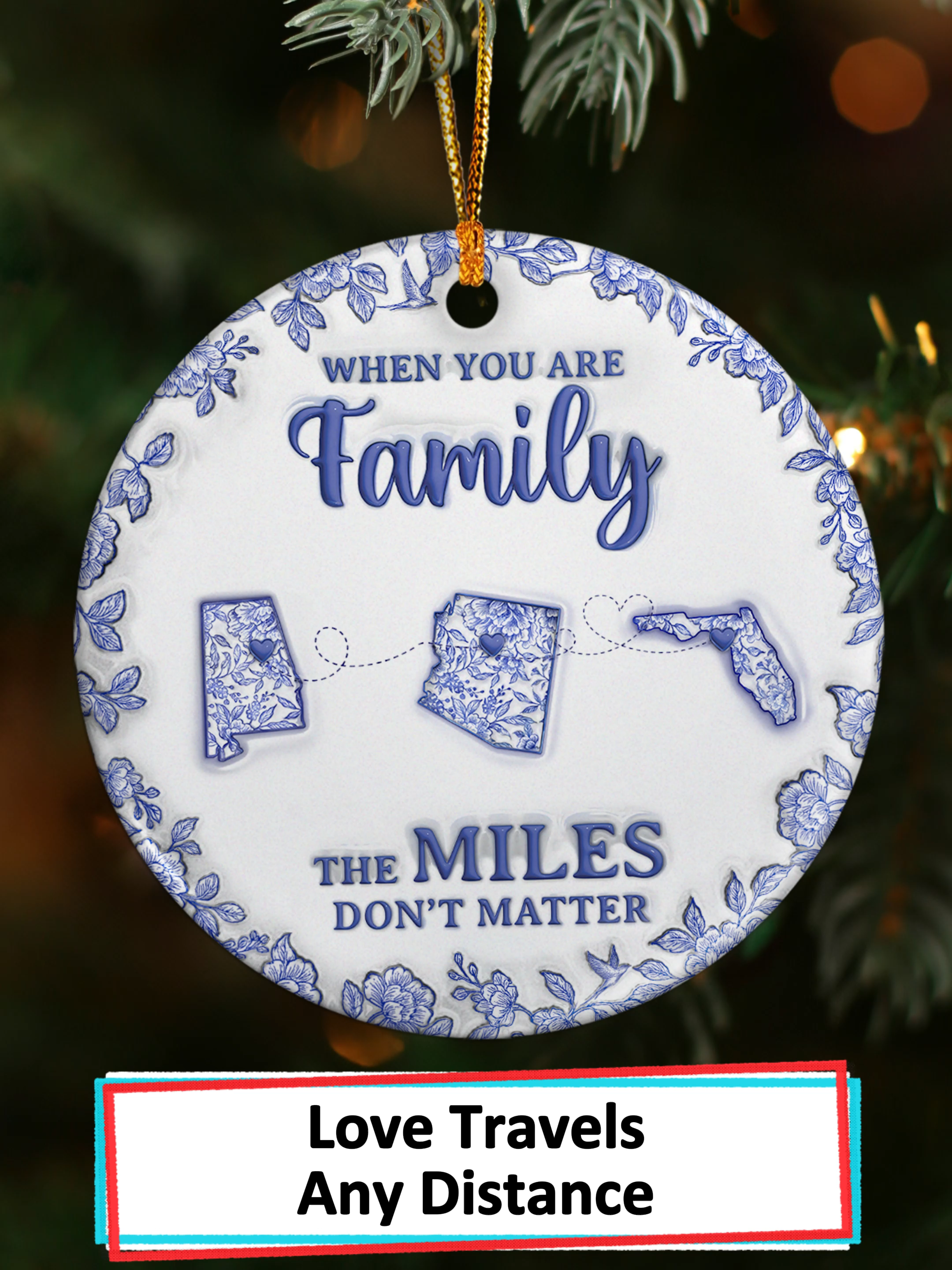 This ceramic ornament reminds me that no matter the distance, my daughter is always with me 🎄 #wanderprints #personalized #gifts #giftformom #giftfordaughter