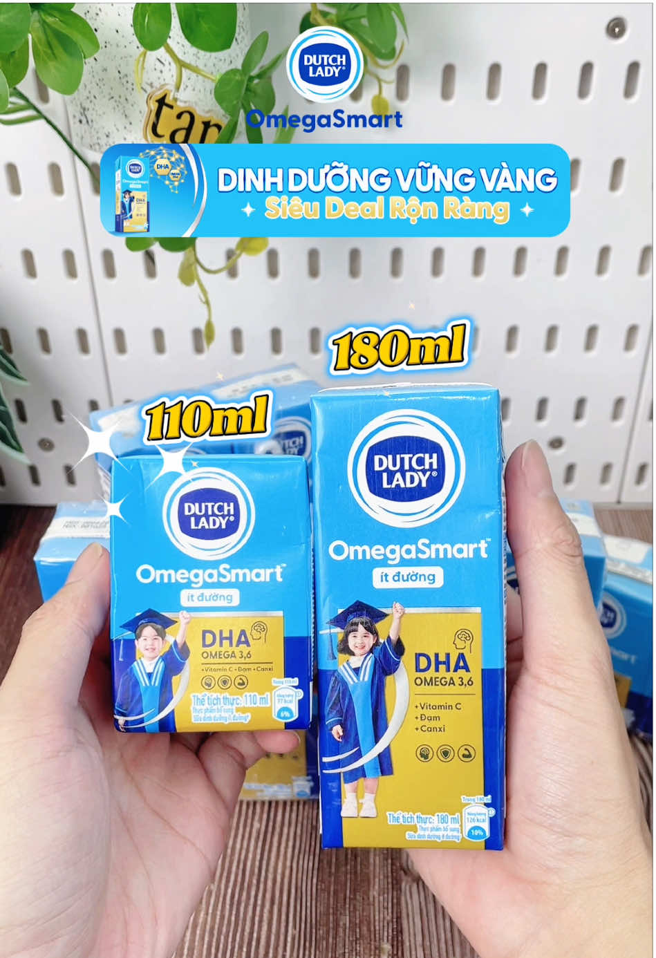 Sữa Omega Smart mới bổ dung DHA, Omega 3-6 hỗ trợ khả năng học hỏi, ghi nhớ và tập trung cho trẻ.✨🥛✨🥛 #omegasmart #dutchlady #suatuoi #suacogaihalan #salegiuathang 