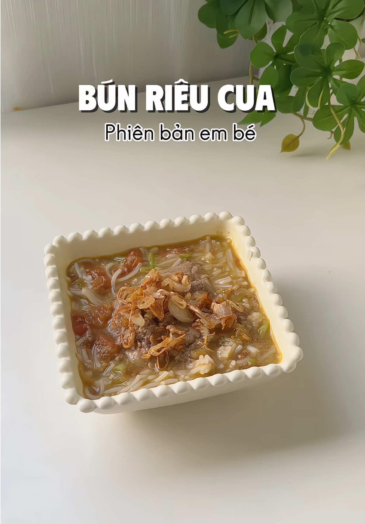 Bún riêu cua phiên bản em bé. Ngon ngọt con thích mê. #mebimsua #andam #andamcungbe #bungao #bungaojimmy #jimmy 