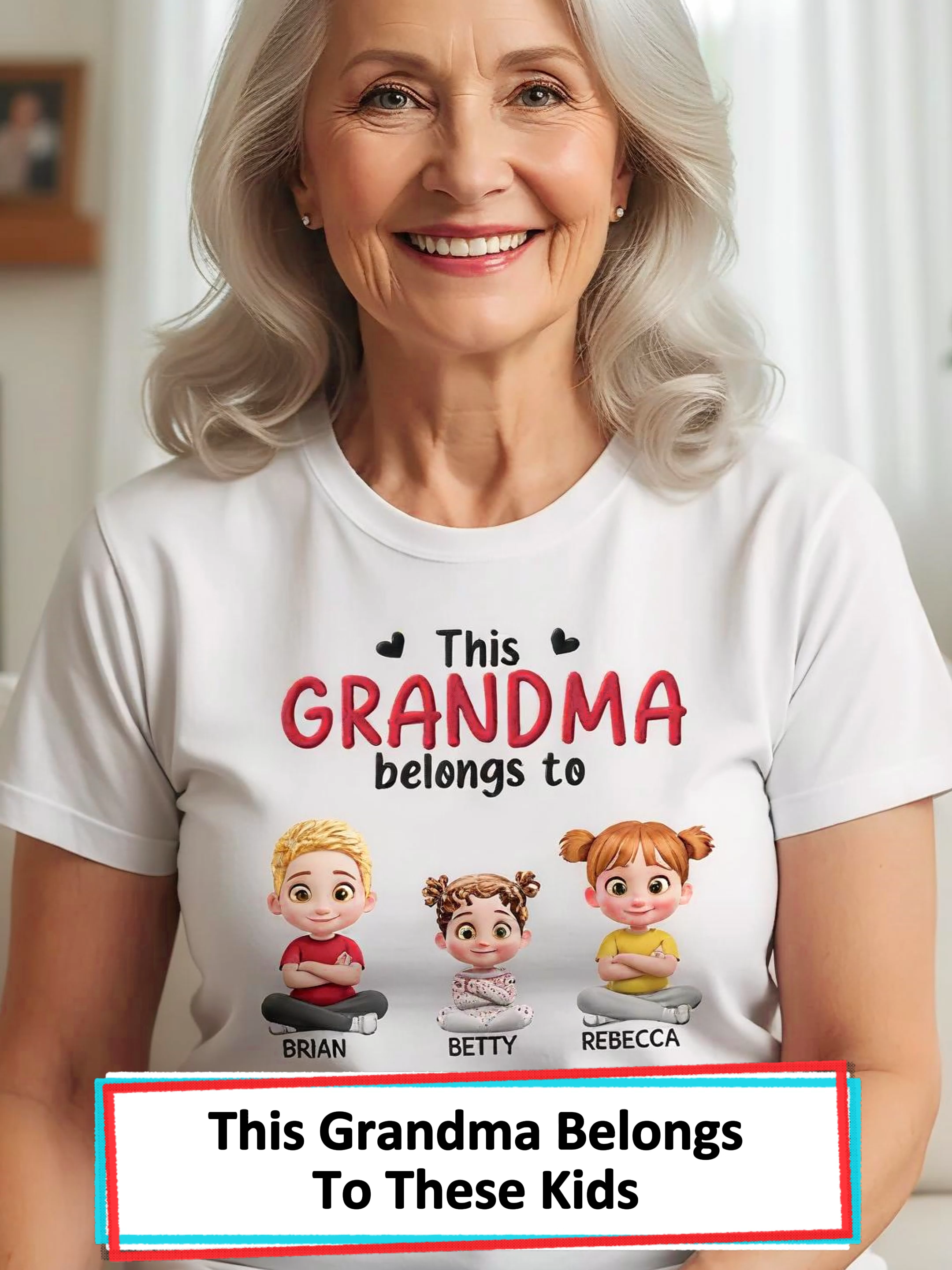 Wearing this comfy tee reminds me of my favorite little people every day 😄 #wanderprints #personalized #gifts #giftforgrandma #giftforgrandparent