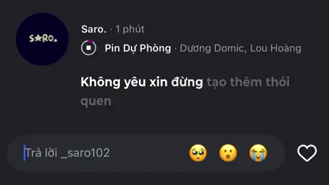 Không yêu xin đừng tạo thêm thói quen #_saro102 #lyrics #nhachaymoingay #xuhuong 