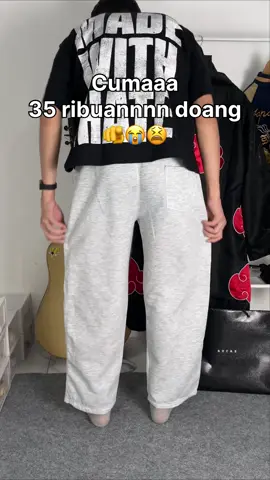 Celana sweatpants kece cuma 35rbbbannn aja😭 #sweatpants #loosepants #baggy #OOTD #outfitinspo 