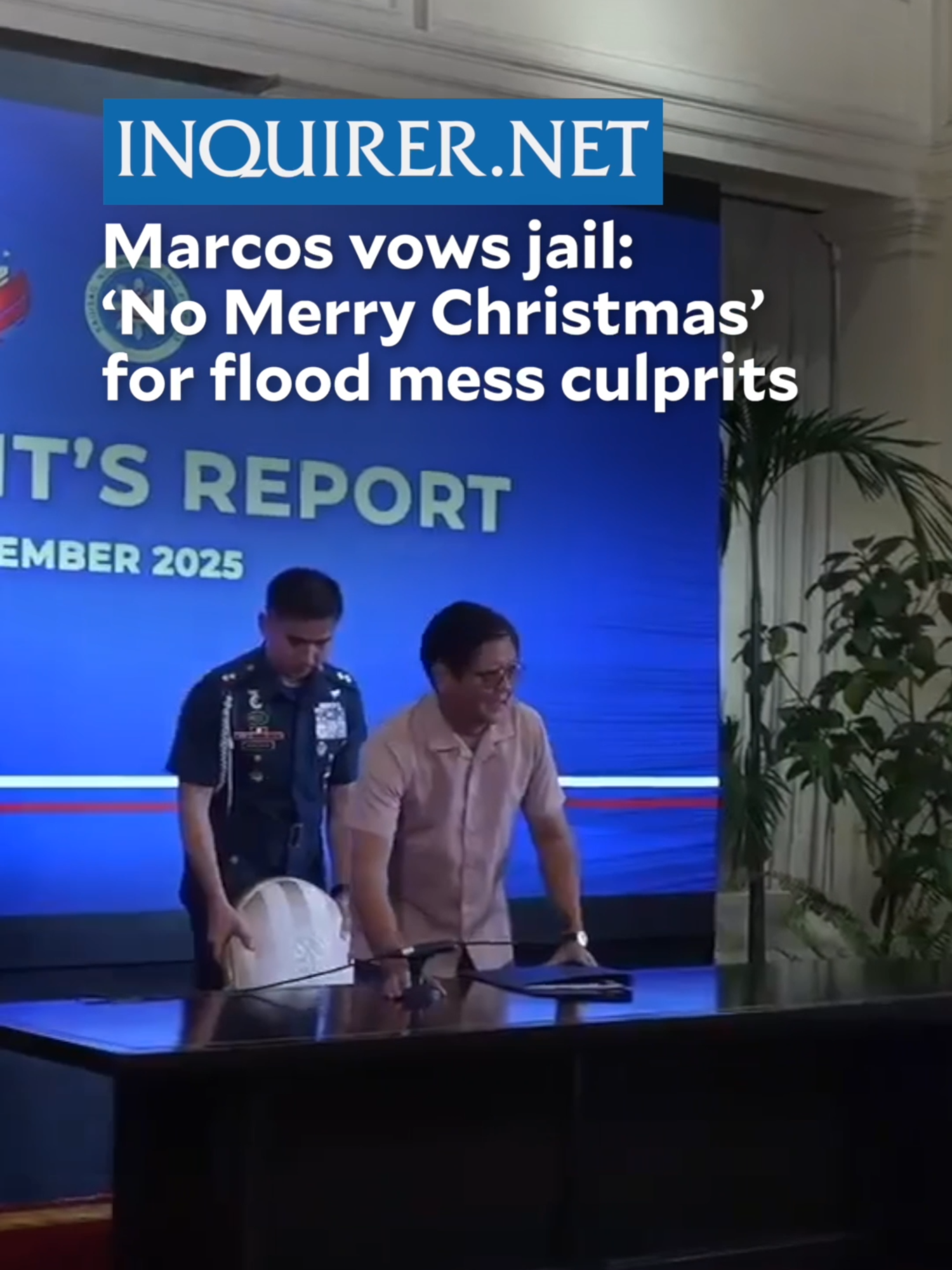 President Bongbong Marcos delivers on Thursday, Nov. 13, a stern message to personalities linked to anomalous flood control projects in the country, warning they will be jailed before the year ends. #newsph #socialnews #tiktoknews #inquirerdotnet #bbm #floodcontrol #ici