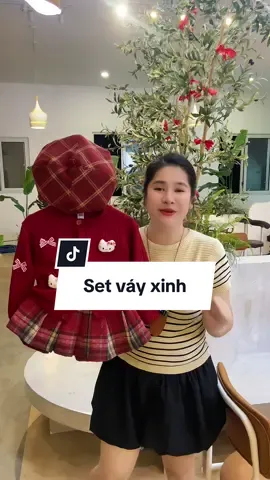 Set mèo kèm chân váy dạ xinh cho bé #thoitrangbegai  #vaybegai  #vayxinh 