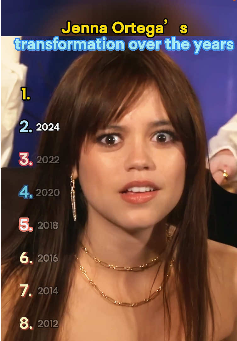 Jenna Ortega’s transformation over the years.#JennaOrtega#WednesdaySeason2#fyp#actor#usa