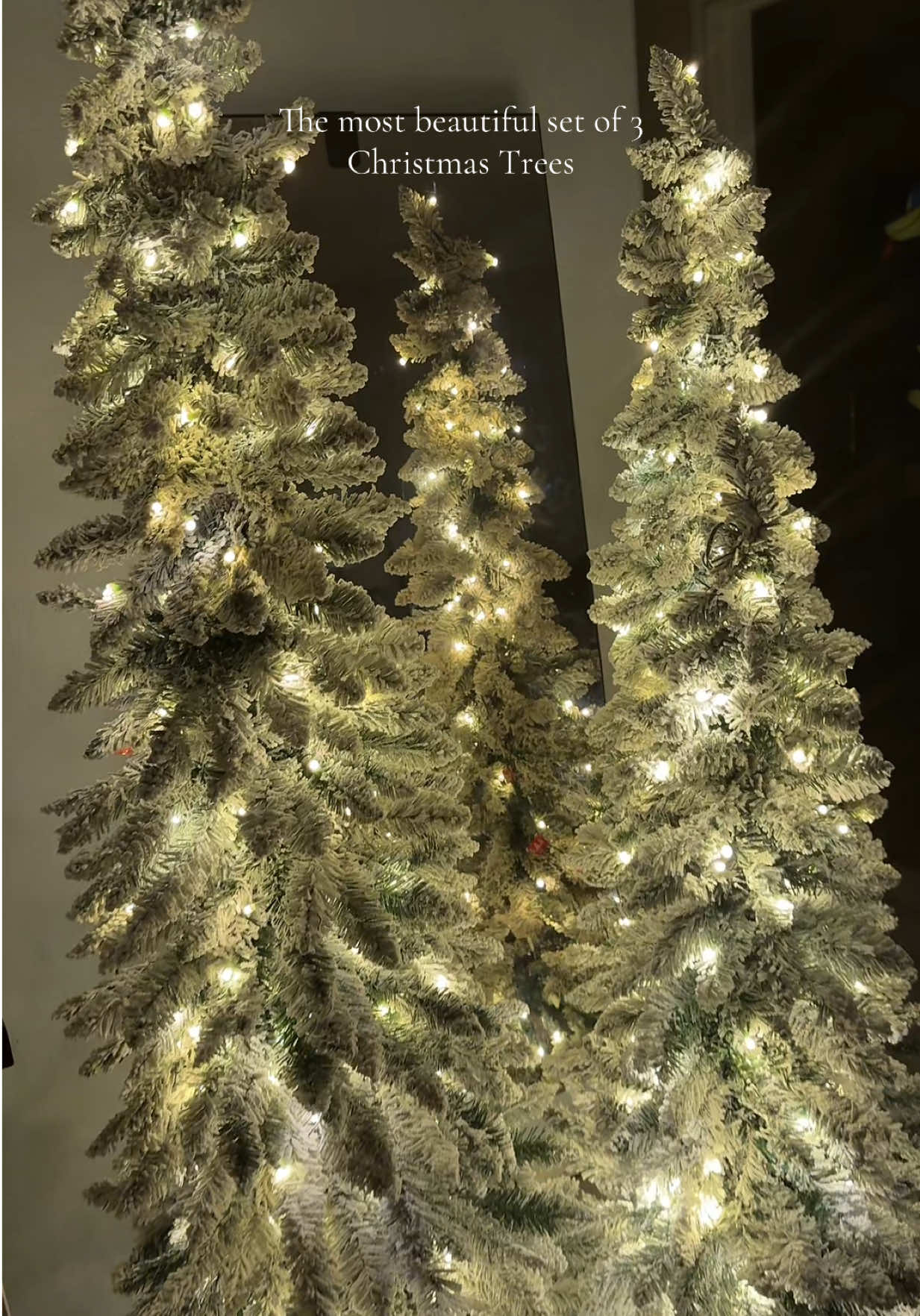 Ok ok y’all convinced me to start decorating 🎄 These are sooo beautiful in person! This is the set of 3, that includes a 4,5, and 6 foot trees. They are so gorgeous and timeless. They have different light settings too!  #christmastree #christmasdecor #holidays #tiktokshopblackfriday #homedecor 