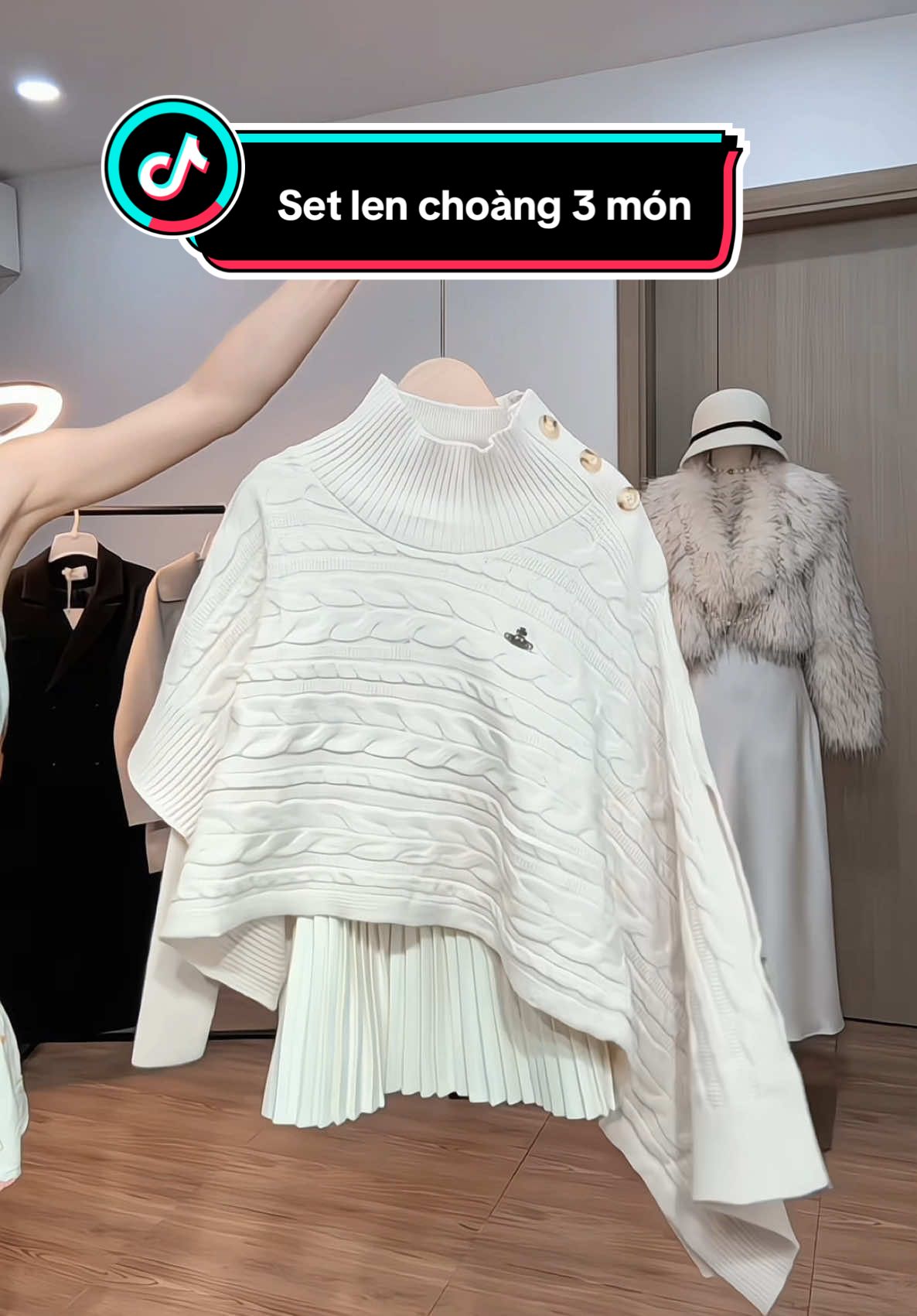 Set len choàng 3 món #đỗhuyềnshop #hufuboutique #setlen #aolen #chânvayda 