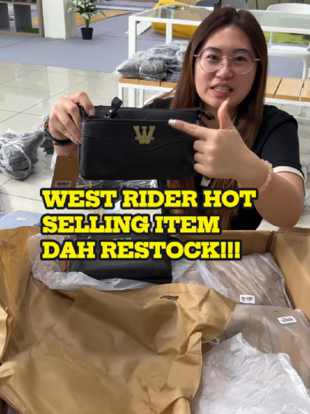 ABANG ABANG !WEST RIDER HOT SELLING ITEM DAH RESTOCK!!!!! CEPAT TENGOK ORDER DLM LIVE ATAU BEG KUNING !!!! #leatherempire #genuineleather #westrider #slingbag #fyp