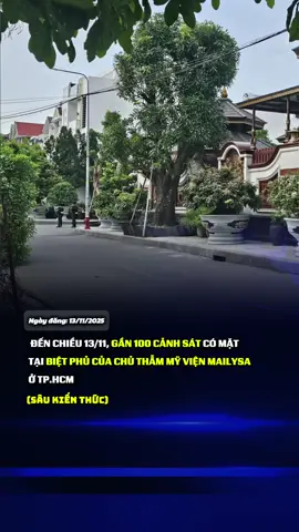 Chiểu 13/11, gần 100 cảnh sát có mặt trước biệt phủ của chủ thẫm mỹ viện Mailisa ở Tp.HCM. #tintuc #xuhuong #mailisa #tinnongtrongngay 