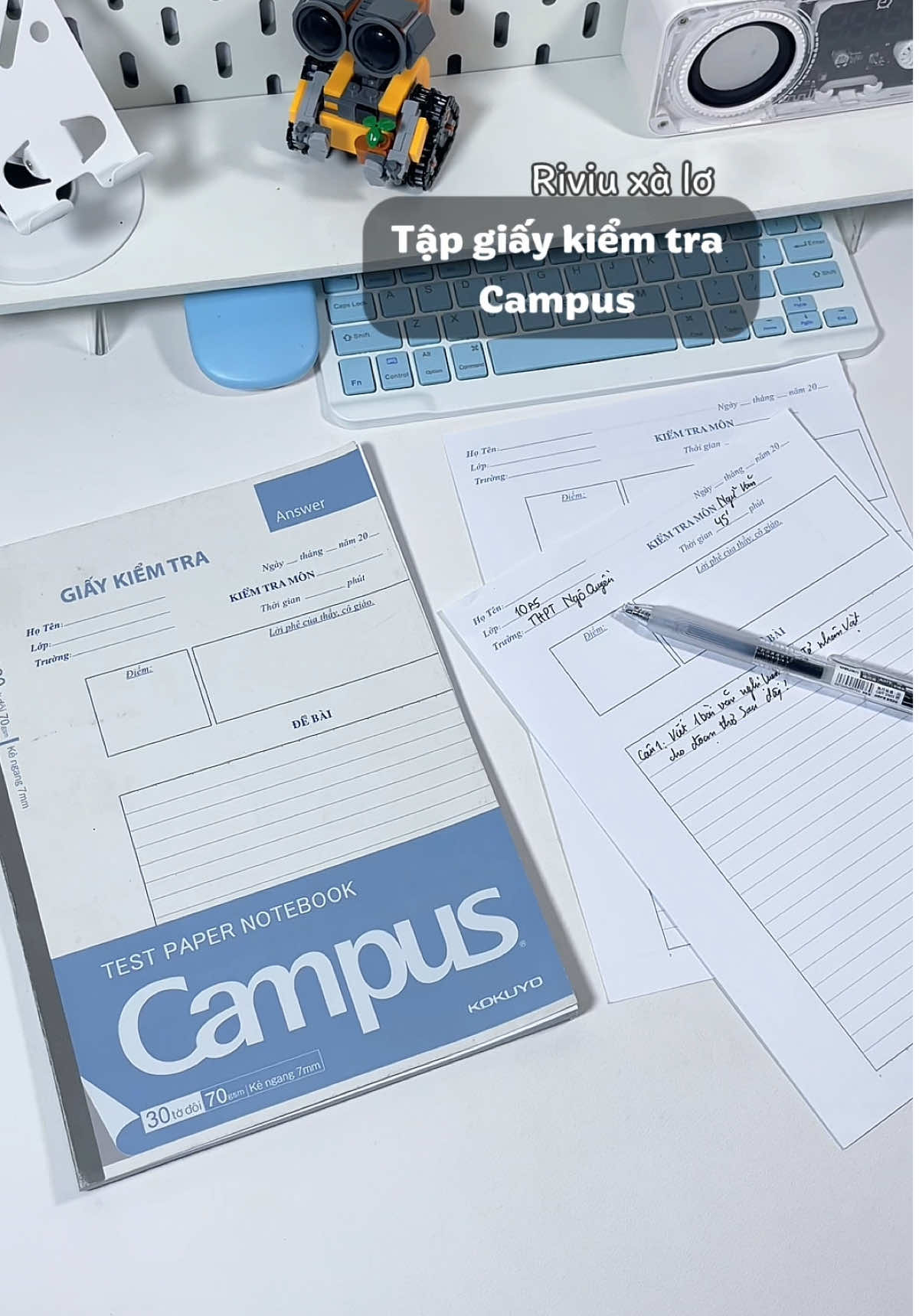 Tập giấy kiểm tra campus , vừa sài vừa kinh doanh để có lãi nha , hehe #giaykiemtra #campus #dodunghoctap #vanphongpham #xh 