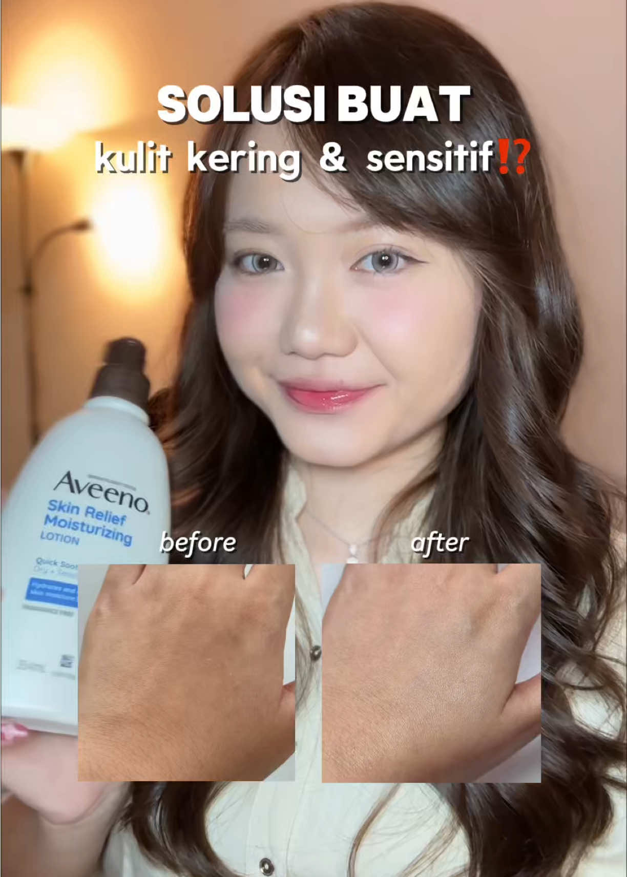 buat kamu yang kulitnya kering dan sensitif wajib banget sih cobain inii, ini varian skin relief moisturizing lotion dari aveeno. udah gitu lembabnya tuh awettt bangettt #Aveeno #Aveenolndonesia #KulitSensitif #KulitKering #TripleOatComplex