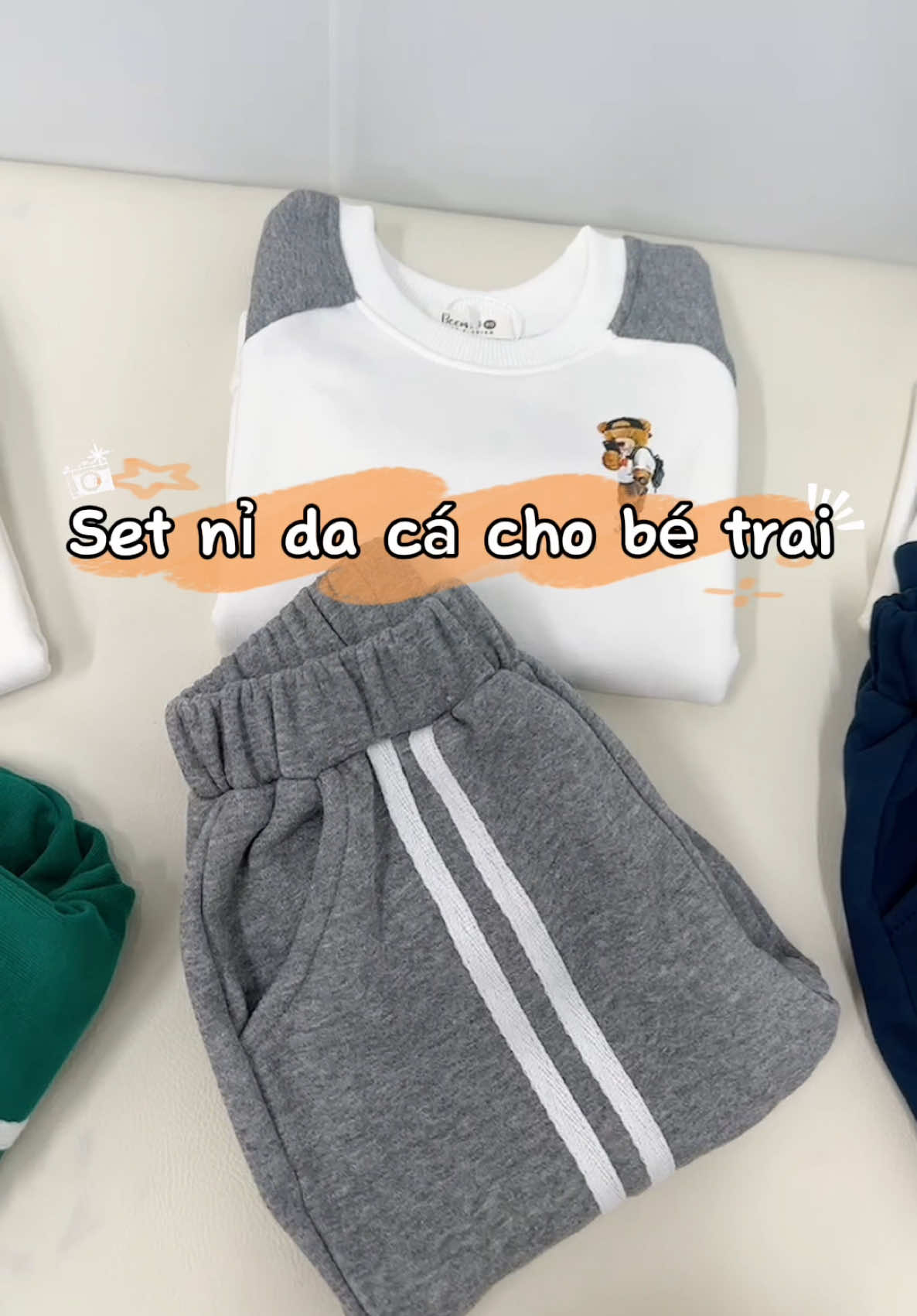 Set nỉ da cá cho bé mặc mùa thu đông #beemo #beemoforkid #macdepmoingay #OTTD #trending 