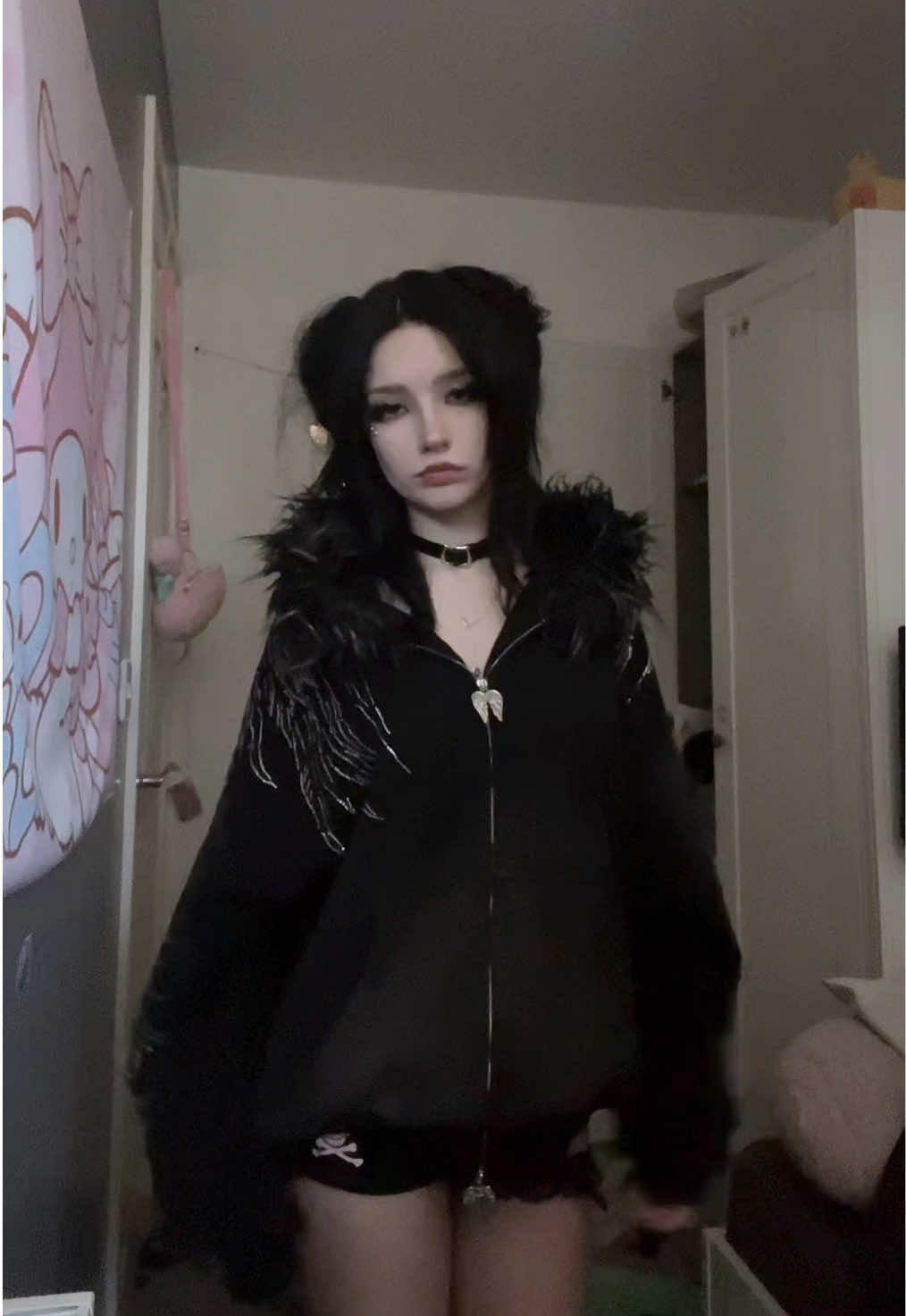 fit to sleepover at gfs house ^_^ hoodie from @NAMED COLLECTIVE® #fyp #altgirl #stayswag #fitcheck #esdeekid  