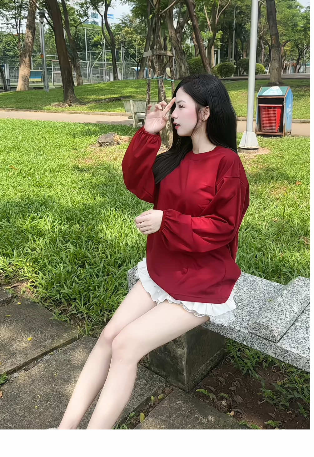 Màu đỏ chứng tỏ gái xinh #hottrend #xh #aokieu #aokieuhottrend #muadong 