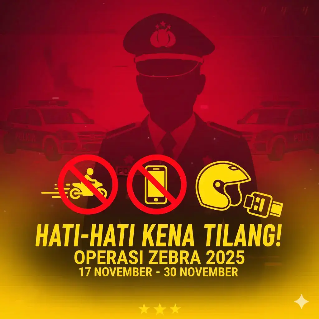 Kepolisian Negara Republik Indonesia (Polri), melalui Korps Lalu Lintas (Korlantas), akan menggelar Operasi Zebra 2025 secara serentak di seluruh wilayah Indonesia. Berikut adalah poin-poin penting yang perlu Anda ketahui: 🗓 Waktu Pelaksanaan: Operasi Zebra 2025 akan dilaksanakan selama 14 hari, yaitu mulai tanggal 17 November hingga 30 November 2025. 🎯 Tujuan Utama: Operasi ini digelar untuk menciptakan kondisi keamanan, keselamatan, ketertiban, dan kelancaran lalu lintas (Kamseltibcarlantas) menjelang libur Natal 2025 dan Tahun Baru 2026 (Nataru). 👮 Pendekatan: Walaupun Operasi Zebra identik dengan penindakan (tilang), Korlantas menyatakan akan mengedepankan pendekatan edukatif, preventif, dan humanis, serta memaksimalkan penggunaan teknologi seperti ETLE mobile (Tilang Elektronik) untuk menindak pelanggaran. Namun, penertiban pelanggaran dan balap liar tetap menjadi fokus. 🚦 Sasaran Prioritas Pelanggaran (umumnya): Pengemudi/Pengendara yang melawan arus. Pengendara sepeda motor tidak menggunakan helm SNI. Pengemudi mobil tidak menggunakan sabuk pengaman. Penggunaan ponsel saat berkendara. Pengendara di bawah umur. Pengendara di bawah pengaruh alkohol. Pelanggaran batas kecepatan. Penertiban balap liar. Pesan utama dari kepolisian adalah untuk meningkatkan kedisiplinan masyarakat dalam berlalu lintas demi keselamatan bersama. #OperasiZebra2025 #TilangSerempak #Razia17November #InfoPolri #WajibNontonFYP