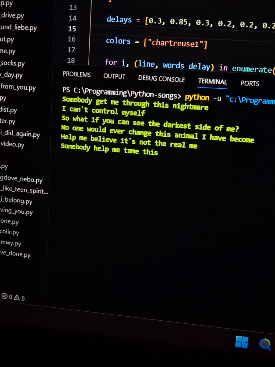 Animal I Have Become #threedaysgrace #animalihavebecome #programming #python #song 
