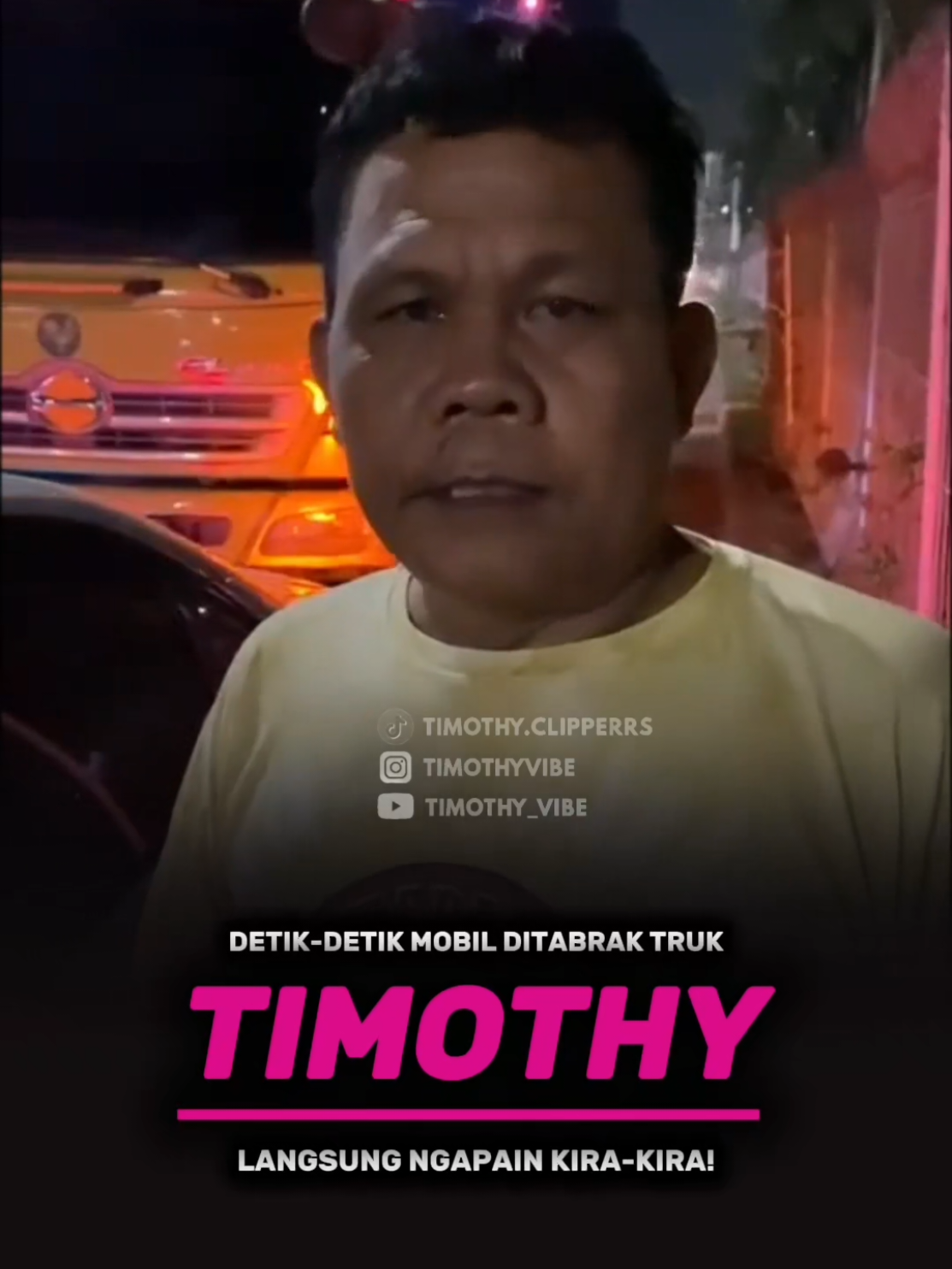 Detik-detik mobil Timothy ditabrak truk! Ada yang inget moment ini?😱😱 #timothyronald #kalimasada #akademicrypto 