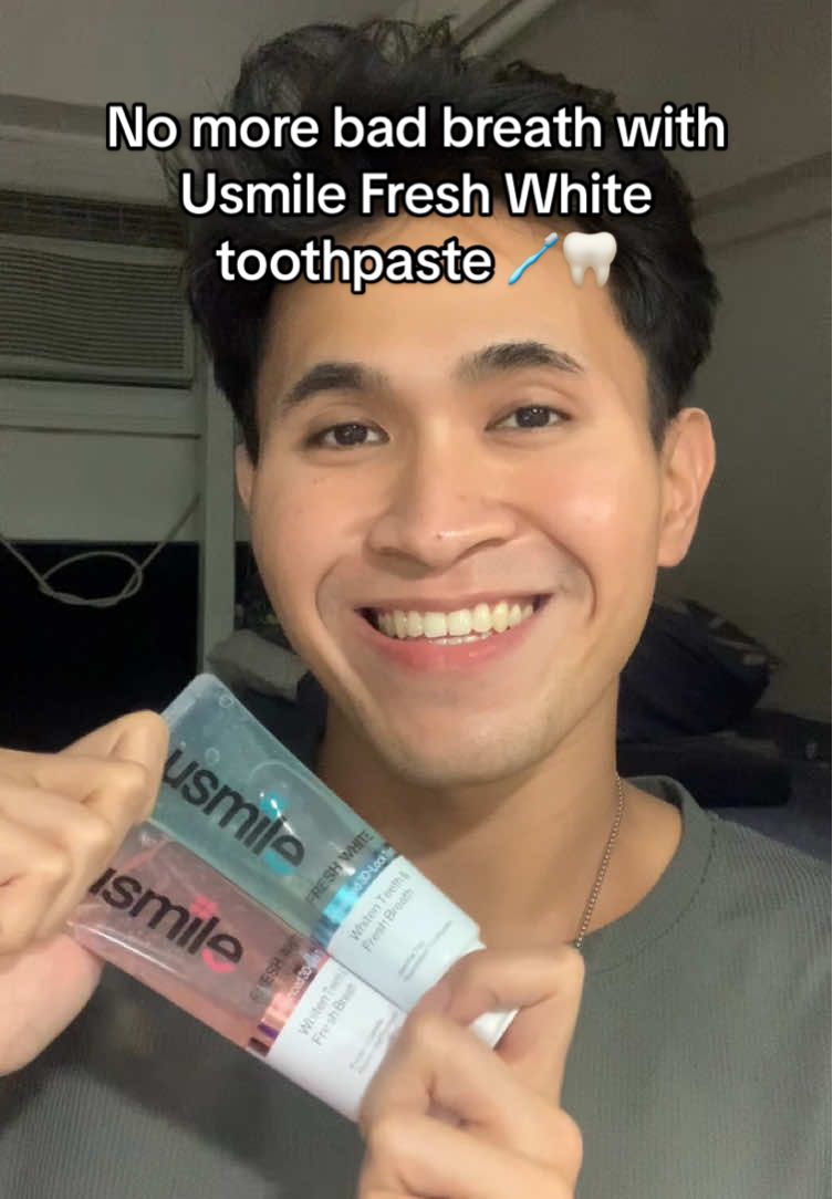 Say goodbye na sa bad breath at stained teeth kapag gamit mo ‘tong Usmile Fresh White toothpaste 🦷🪥✨ Hindi ka na mahihiya magkiss 😚 #oralcare #usmile #whitening #toothpaste #fragrance 