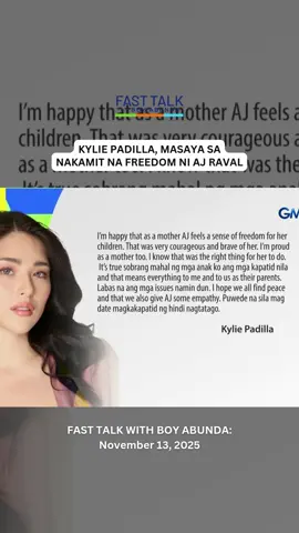 #KyliePadilla, may exclusive statement tungkol sa mga ibinahagi ni AJ Raval sa #FastTalk! #FTBAAJPart2 #AJRaval #FTBAAJRaval #FastTalkWithBoyAbunda