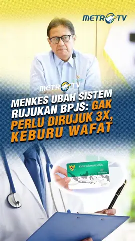 Menteri Kesehatan Budi Gunadi Sadikin mengubah sistem rujukan BPJS Kesehatan, Kamis (13/11). Tujuannya untuk meningkatkan pelayanan agar pasien bisa langsung ditangani di rumah sakit yang lebih #beritaviral #tiktokberita #viral #fyp #beritatiktok #metrotv #tiktokmetrotv #BPJS #menkes #budigunadisadikin #masyarakat #rumahsakit #layanan #RS #budigunadisadikin