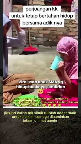 perjuangan kakak untuk tetap bertahan hidup bersama adiknya #vidio
