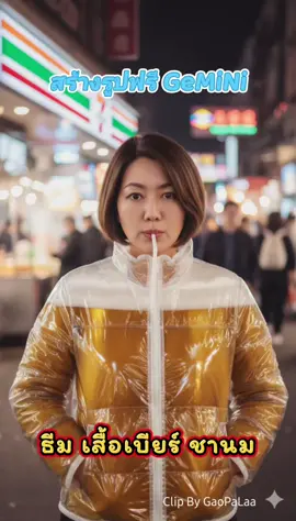 มาทำรูปฟรีกัน #เสื้อเบียร์ #เสื้อชานมไข่มุก #สร้างรูปฟรีgemini #คำสั่งGeminiสร้างภาพ #เก๋าปะล่ะ  - วิธีทำ 1. เข้า หน้าเว็บ หรือทาง แอพ Gemini 2. คลิกเลือก 🍌 รูปภาพ 3. อัพโหลดภาพที่ต้องการ 3. อัพ Prompt ด้านล่างเข้าไป 4. กดส่ง ตัวอย่าง Prompt - สร้างภาพคนในรูป ใบหน้าเหมือนต้นฉบับ 100% (ห้ามเปลี่ยนเค้าโครง หู ตา จมูก ปาก) ยืนอยู่ในบรรยากาศตลาดกลางคืนที่มีแสงไฟนีออนและร้านผับ ร้านอาหาร และ 7/11 อยู่ด้านหลัง คนในรูปสวมเสื้อกันหนาวพองลมแบบใส ภายในบรรจุ 