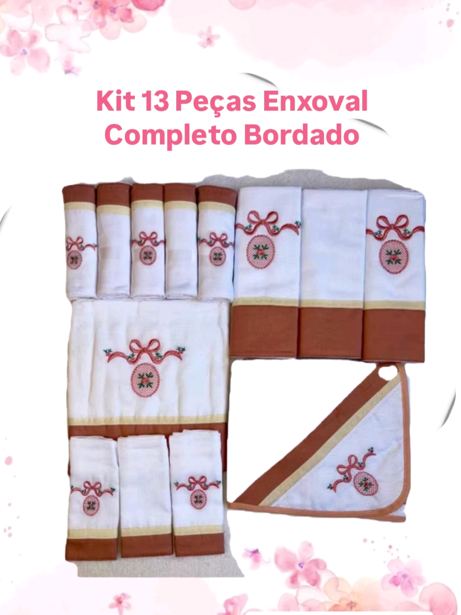 Kit 13 Peças Enxoval Completo Bordado.#enxoval #pecas #bordado  Siga @planetagravida ● link nos destaques e na Bio   Não consigo achar? Comente eu quero! Que te envio o link.     