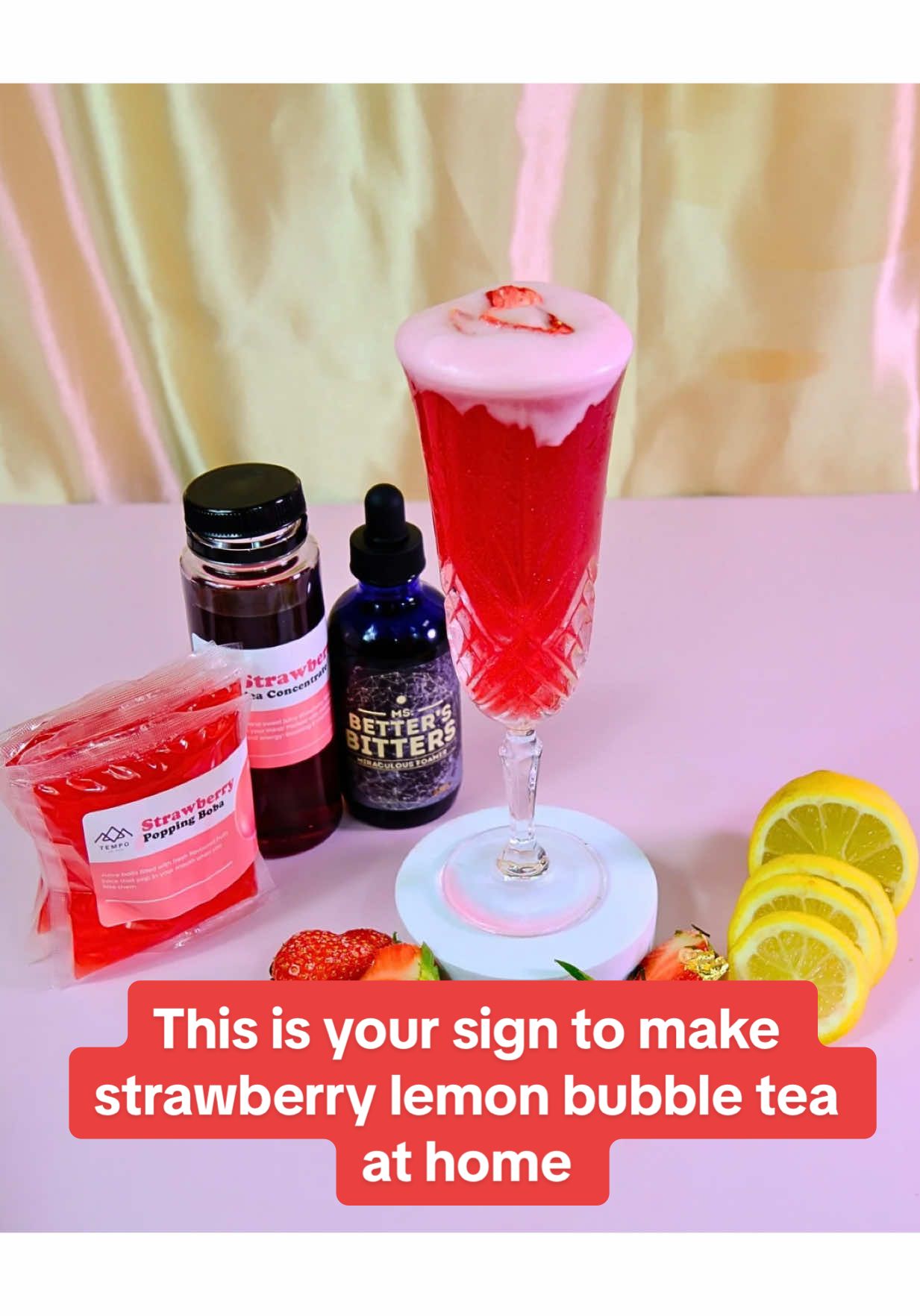 Comment 🍓to get the recipe #mocktails #bubbletea #homekit #healthydrinks #strawberrytea 