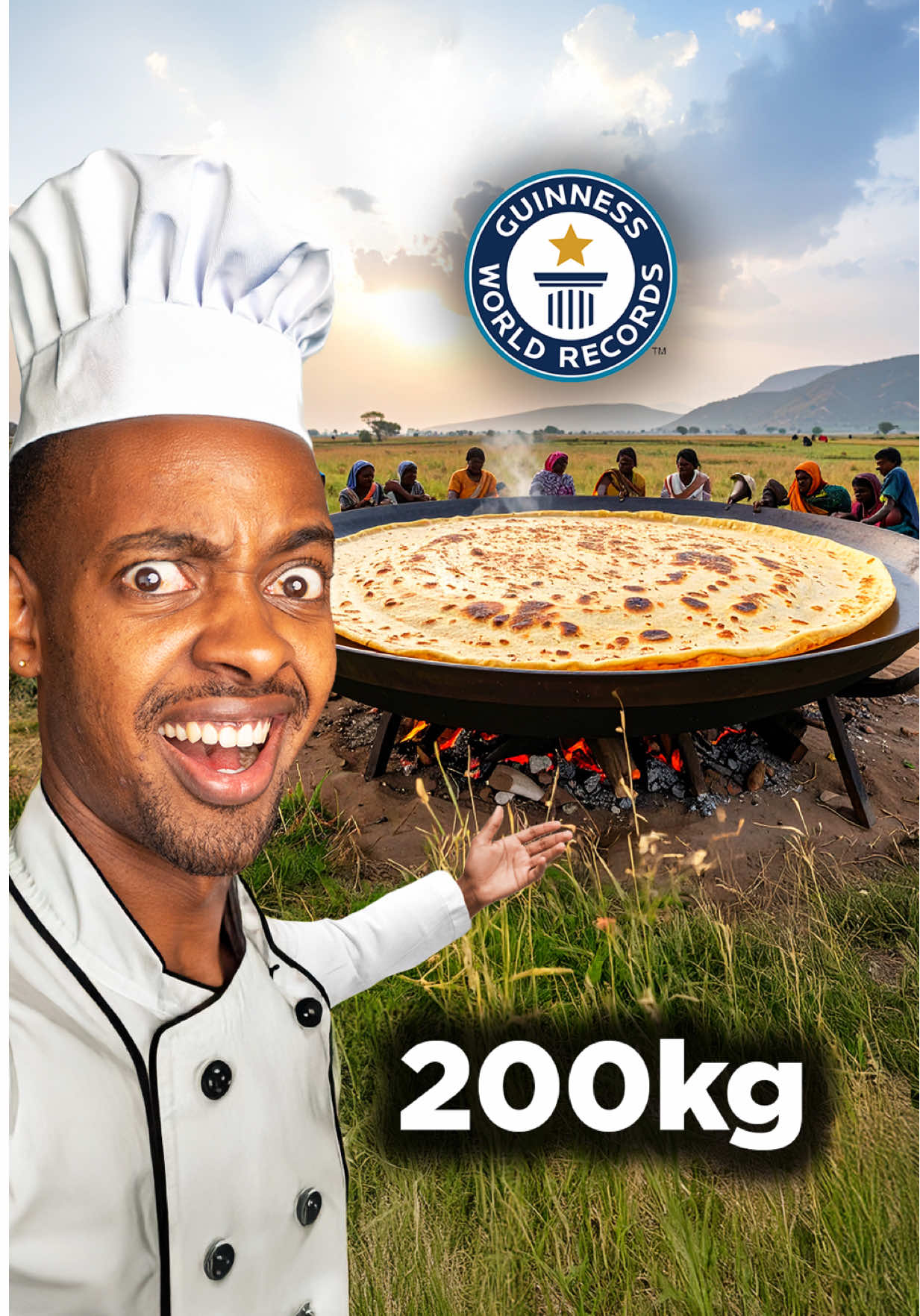I Made The World’s Largest Chapati (Roti) 200Kg – Guinness World Record #garnierea #garniersuperuv