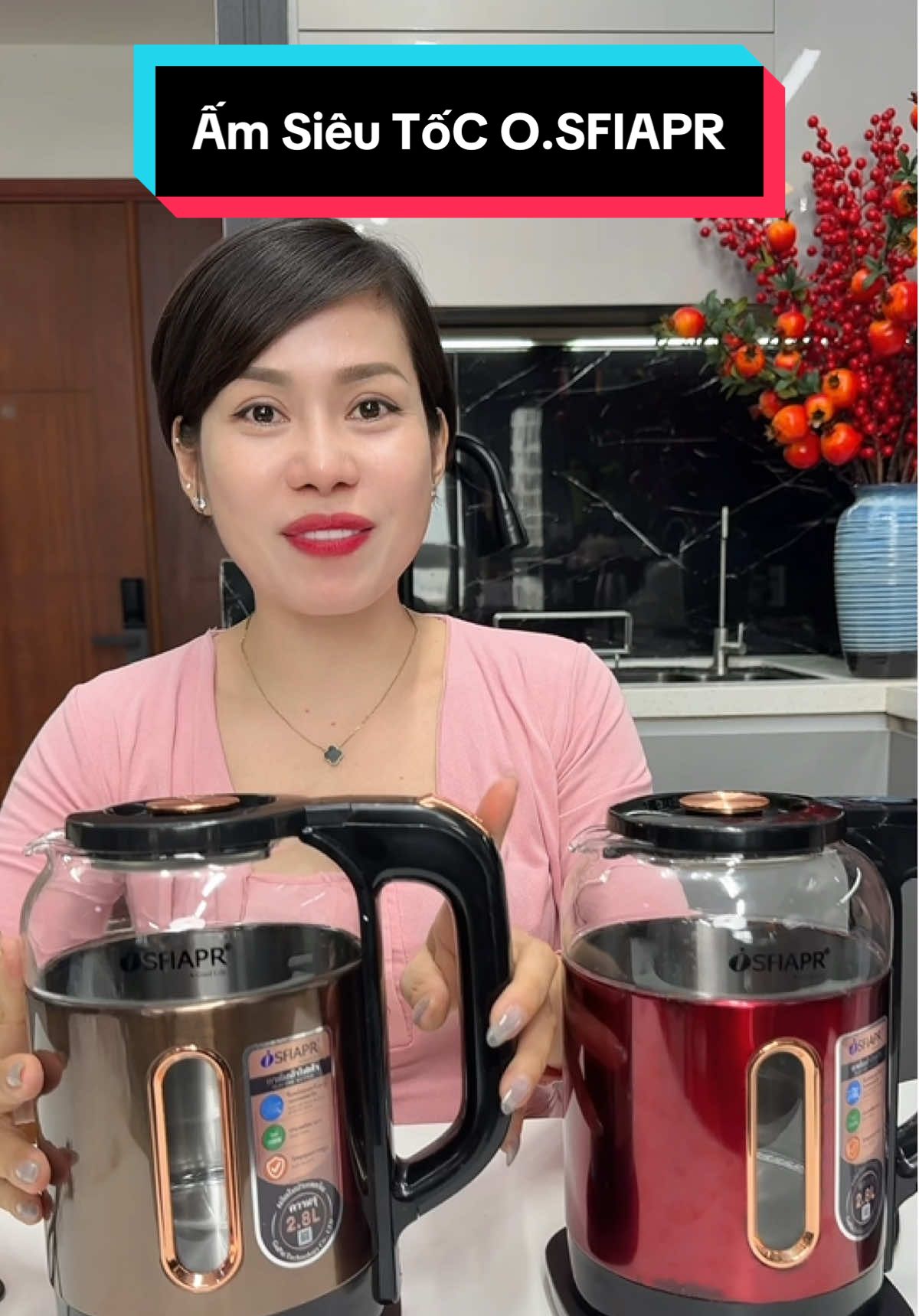 Ấm Siêu TốC O.SFIAPR Thuỷ Tinh, Dung Tích 2 lít,Ấm Đun Nước Công Suất Cao, Tự Động Ngắt Mã ST130 #cindythuytichcuc #amsieutoc #amsieutoc 