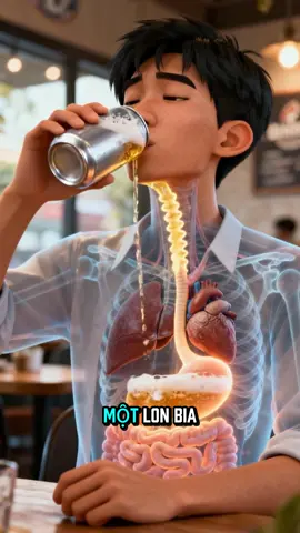 Một lon bia trôi xuống dạ dày 👉Tín hiệu thư giãn bật lên 👉 nhưng cồn đi thẳng vào máu 👉 gan làm việc quá sức 👉 thận xả nước 👉 bụng dễ tích mỡ. Bạn chọn thư giãn thông minh nhé 🍺 #tinhieusuckhoe #ruoubia #beer #nhau #suckhoe 
