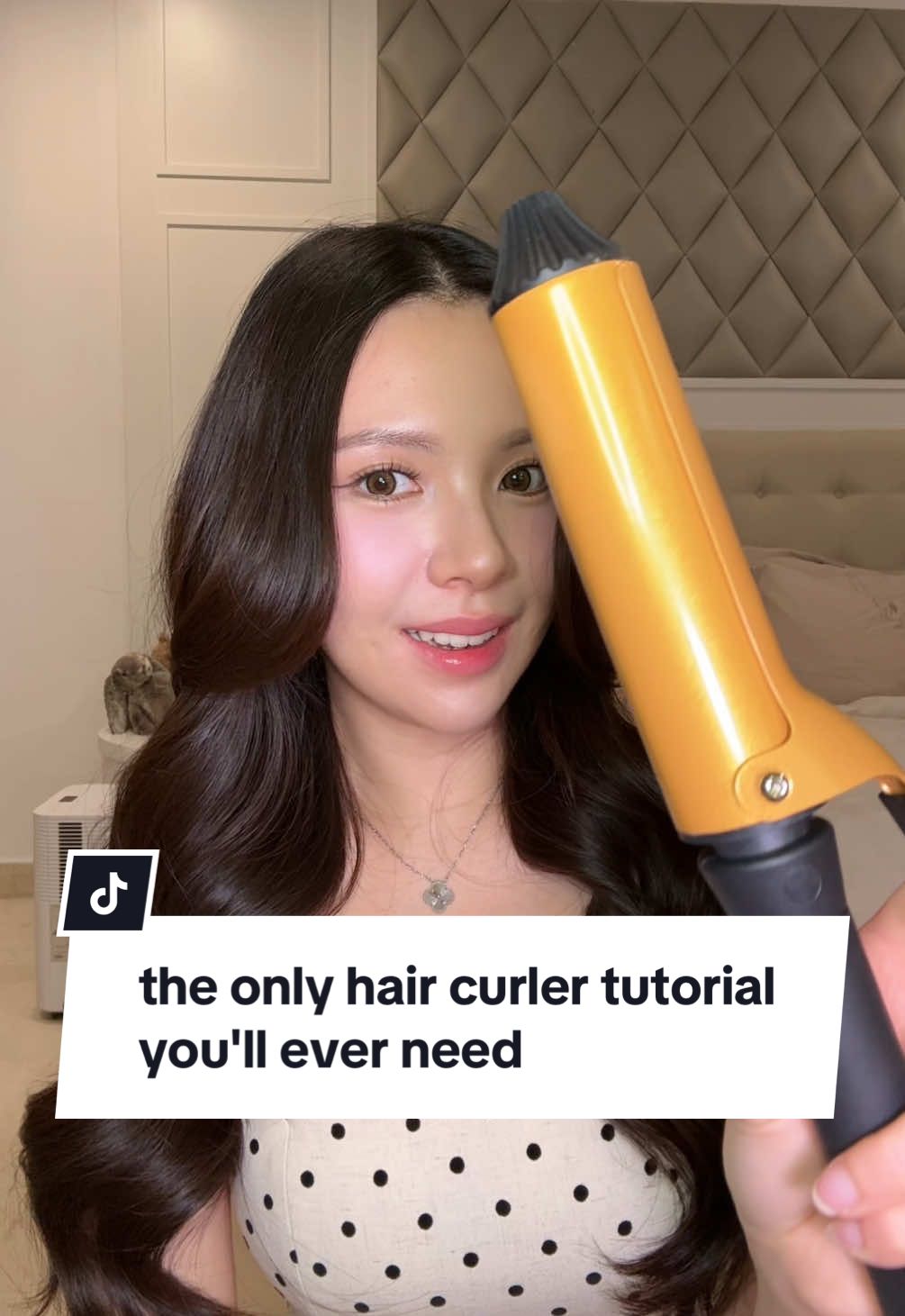 Replying to @🧈 tutorial catok bouncy waves aku! penting banget untuk pakai catokan yang barrel-nya besar (36mm paling ideal). aku pakai Glampalm GP618 AL 36mm yaa, belinya tahun lalu tapi masih good as new sampai sekarang #catokan #tutorialcatok #haircurler #glampalm #hairtutorial 