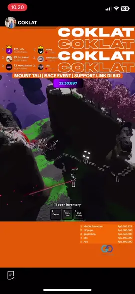 Cuplikan balap Mt.Tali 🥶🔥       Sedikit panjang durasinya karena 2lap yagesss .  Izin bang @COKLAT ambil videonya 🙏🏻                                       #robloxfyp  #roblox  #balaproblox 