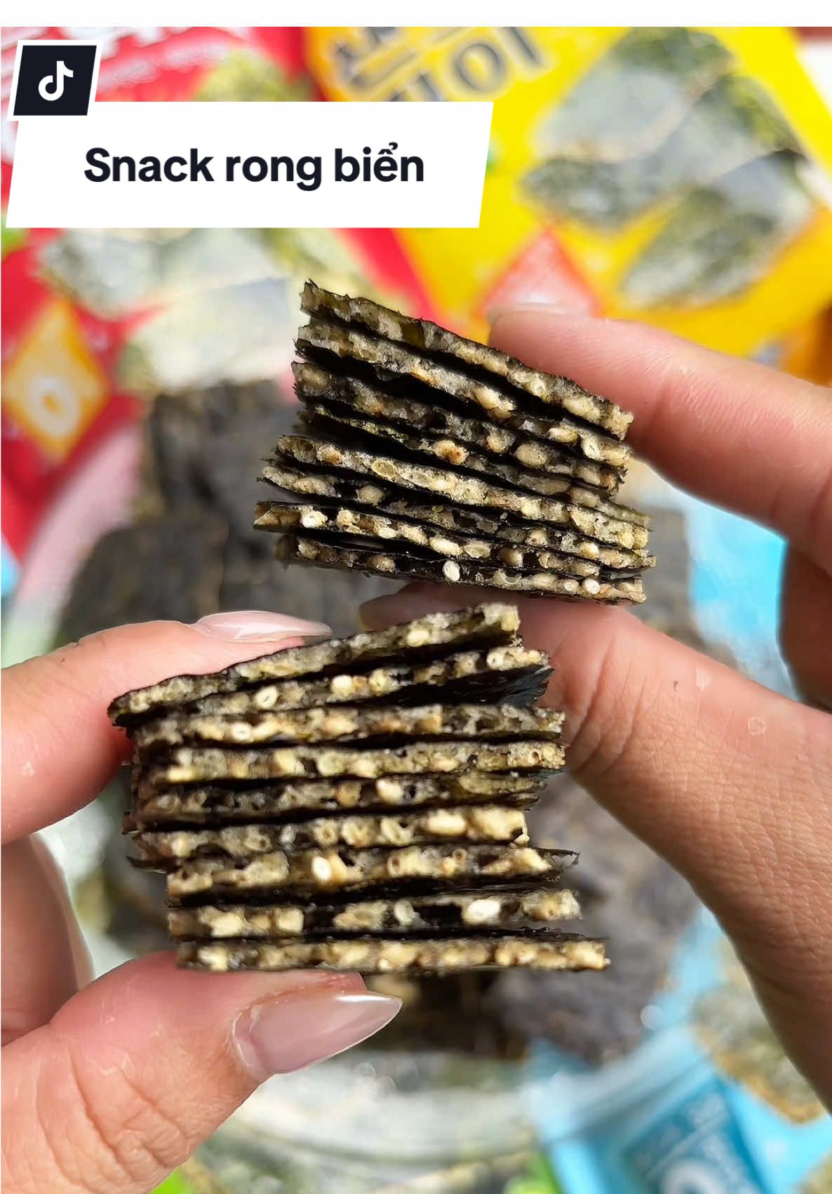 Thay vì bỏ tiền ra cho con ăn snack làm từ bột chiên rán thì tui sẵn sàng mua snack rong biển kẹp hạt cho con ăn vừa ngon lại nhiều dinh dưỡng #snackrongbien #rongbien #memayanvat 
