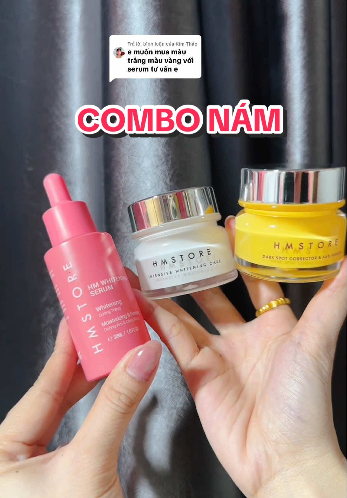 Trả lời @Kim Thảo combo nám kết hợp ngày đêm cho chị em da nám sạm mà còn mỏng yếu nhạy cảm ạ #skincare #chamsocda #hmstore #quachgiao  