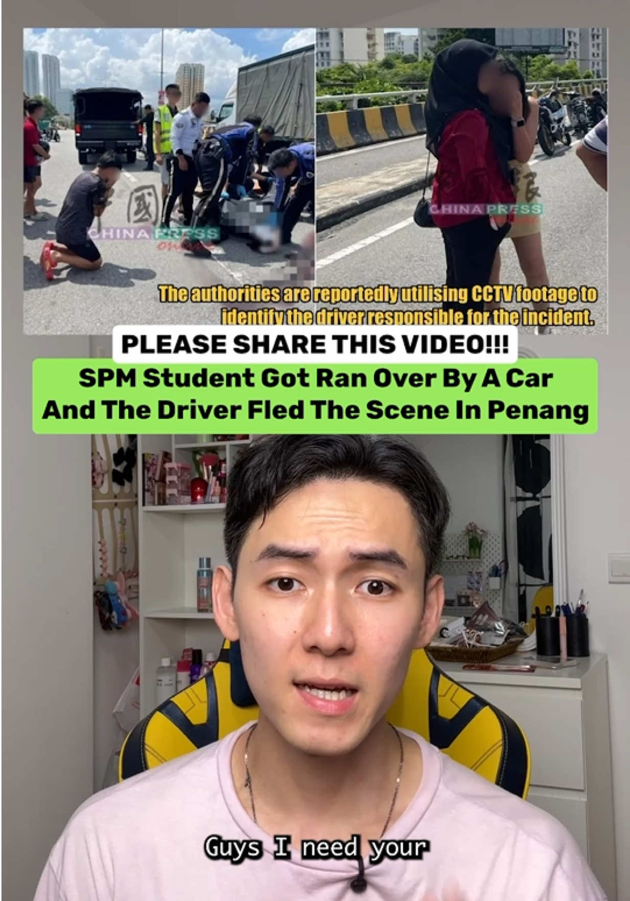 PLEASE SHARE THIS VIDEO!  WE NEED TO FIND THE DRIVER! #crimestories #crimestory #breakingnews #truecrime #malaysiacrime 