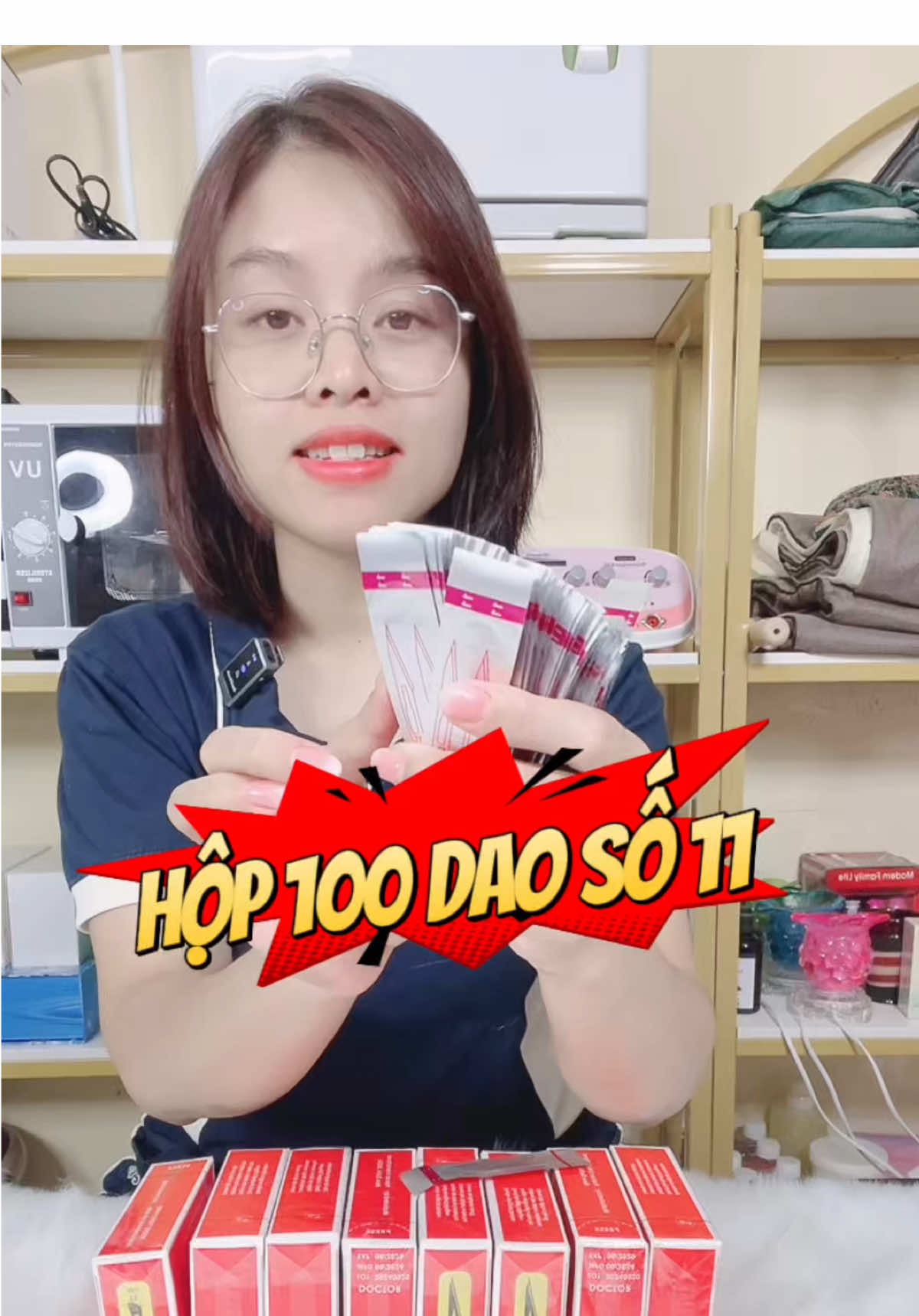 Hộp 100 dao số 11 nặn mụn, tiểu phẫu sắc bén tiện lợi, giá quá hạt dẻ luôn ạ #daoso11 #daonanmun #daotieuphau 