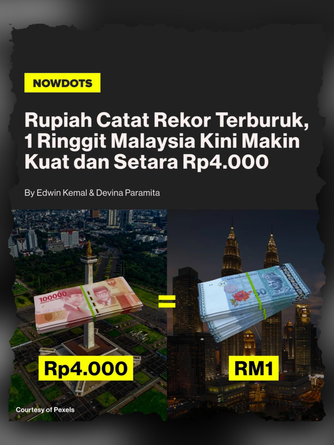 Nilai tukar rupiah kembali mencatat rekor terburuk dalam beberapa tahun terakhir. Berdasarkan laporan terbaru, 1 Ringgit Malaysia kini setara dengan sekitar Rp4.000. Kenaikan nilai Ringgit ini dipengaruhi oleh stabilitas ekonomi Malaysia serta pelemahan rupiah akibat tekanan global dan ketidakpastian ekonomi dalam negeri. Fakta ini menjadi pengingat bahwa kekuatan mata uang bukan hanya soal angka, tapi juga mencerminkan kondisi ekonomi sebuah negara secara keseluruhan. 💰 #faktadunia #rupiah #ringgitmalaysia #ekonomi #fypシ 