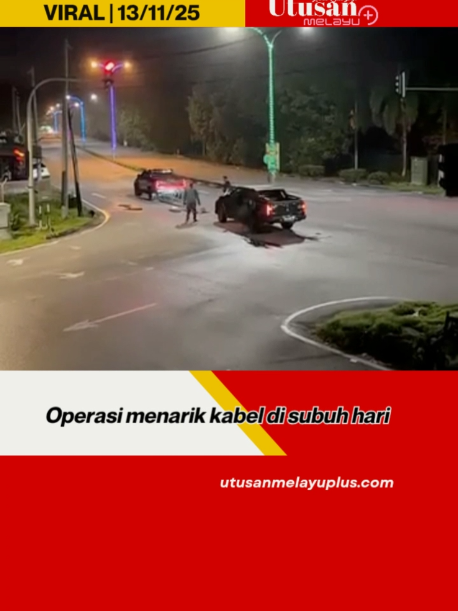 Menurut video tular ini, kejadian didakwa berlaku dekat Kamunting, Perak. Bagaimanapun tiada tarikh sebenarnya kejadian. DM Kredit Video. #tarikkabel #curikabel #Kamunting #trendingnewsmalaysia #fyp 