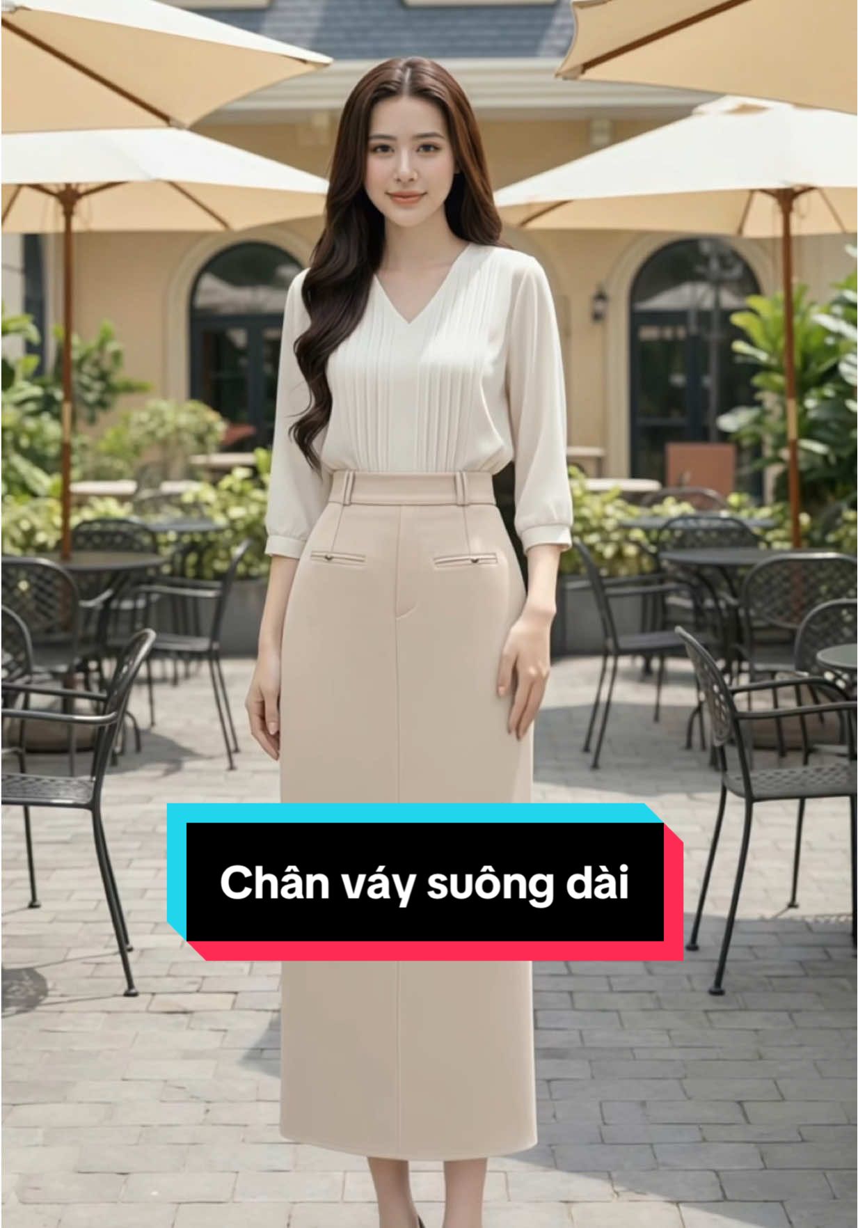 Chân váy suông dài cạp cao thanh lịch duyên dáng #chanvaycongso #chanvaydangdai #chanvaysuongdai #lala #lalacloset 