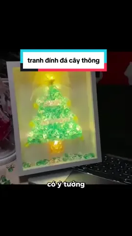 Làm tranh đính đá cây thông trang trí giáng sinh thì đẹp phải biết 🌲 #thienmink1 #handmade #giangsinh #decor #trangtri