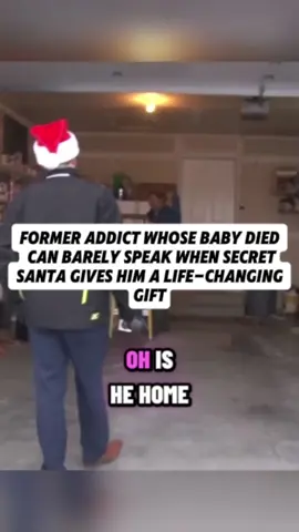 Former addict whose baby died can barely speak when Secret Santa gives him a life-changing gift. #secretsanta #news #breaking #gift #christmas 