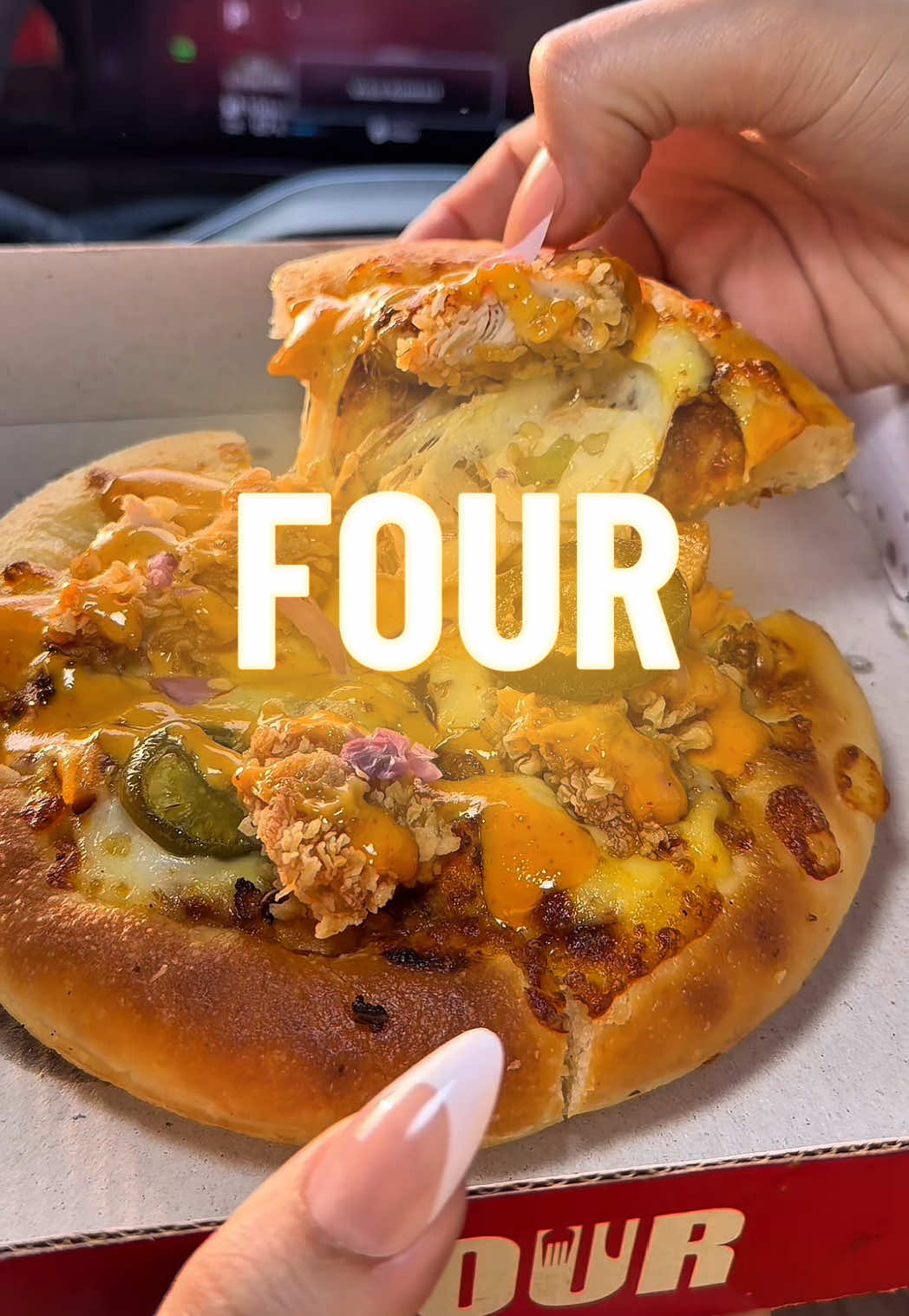 FOUR Restaurant: Live love Eat!! Location : RAYA Commercial DHA Phase 6 Lahore! #fyp #foryou #foryoupage #pizza #food @areeb pervaiz @Iqra Kanwal 