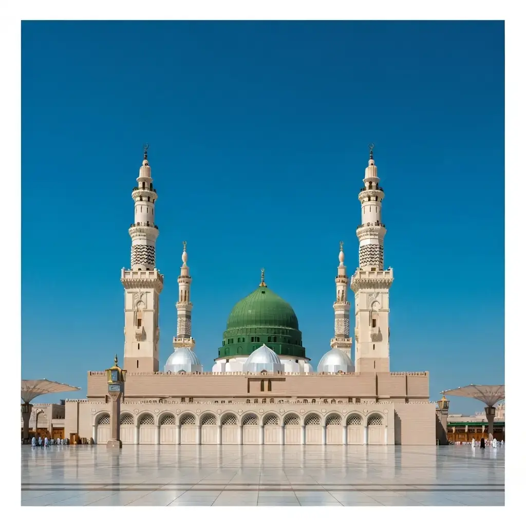 madinah munawra Madinah, the City of the Prophet, shines bright A beacon of faith, where Islam's history takes flight The Masjid an-Nabawi, a mosque of grandeur and might Where the Prophet Muhammad's tomb is a sacred sight The city's streets are lined with date palms, green and tall A tranquil oasis, where faith and peace enthrall Madinah's rich history and heritage are palpable and realMadinah's rich history and heritage are palpable and real A place where Muslims from all over the world come to feel The city's warm hospitality and welcoming smile Make it a place of pilgrimage, worth traveling a long while