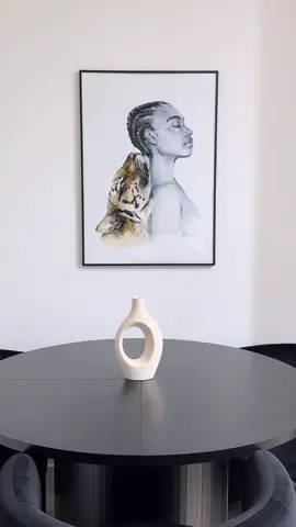 My eating nook is finally complete and with such a beautiful print I might add by artist Polina Bright! Frame is by Homeforia (link in my Amazon store)! What do you all think?  #fyp #homedesign #homedecorideas #modernkitchen #modernhome 