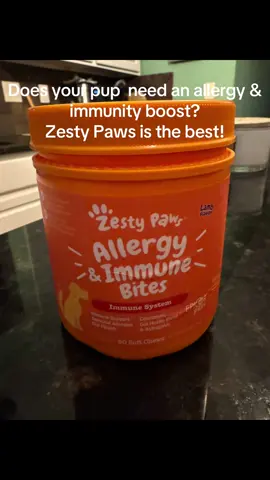 Give your pup the daily immune support they deserve with Zesty Paws Allergy & Immunity Bites 🐾💛 These soft chews are packed with powerful ingredients to help your dog feel their best — from the inside out. Formulated with EpiCor®, probiotics, and wild Alaskan salmon oil, they promote a healthy immune system, support seasonal allergy relief, and help maintain skin and coat health. Each bite is made with premium natural ingredients that work together to soothe itching, reduce dry skin, and promote overall wellness. Perfect for dogs of all sizes and breeds, these bites are easy to chew, taste like a treat, and are free from artificial flavors or fillers. The omega-3 fatty acids in the salmon oil help nourish your dog’s skin and coat, while colostrum and prebiotics aid digestion and strengthen immune defenses. Whether your pup struggles with seasonal allergies, itchy skin, or general sensitivities, Zesty Paws Allergy & Immunity Bites are a simple, tasty way to give them daily support. #doghealth #petcare #dogmomlife #dogsupplements #petwellness 