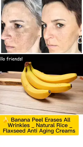 🍌 Banana Peel Erases All Wrinkles _ Natural Rice _ Flaxseed Anti Aging Creams #remide #natural #fyp #beauty #skincare 